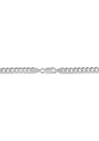 5 Millimeter Solid Flat Curb Chain Necklace in Sterling Silver