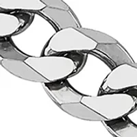 5 Millimeter Solid Flat Curb Chain Bracelet  in Sterling Silver