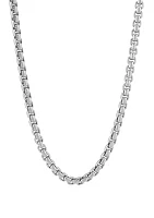 Sterling Silver Round Box Chain Necklace