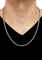 Sterling Silver Round Box Chain Necklace