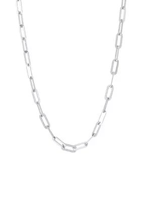 3.9 Millimeter Solid Paperclip Chain Necklace in Sterling Silver