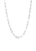 3.9 Millimeter Solid Paperclip Chain Necklace in Sterling Silver