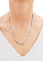 3.85 Millimeter Valentino Star Cut Chain Necklace in Sterling Silver