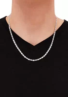 3.85 Millimeter Valentino Star Cut Chain Necklace in Sterling Silver