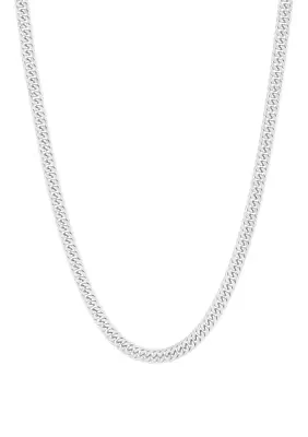 4.8 Millimeter Cuban Chain Necklace in Sterling Silver