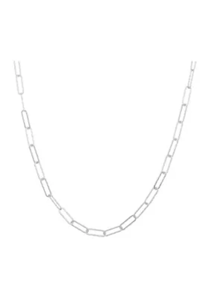 3.7 Millimeter Paperclip Chain Necklace in Sterling Silver