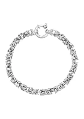 Hollow Square Byzantine Bracelet in Sterling Silver