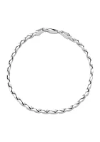 5.45 Millimeter Solid Flat Serpentine Bracelet in Sterling Silver