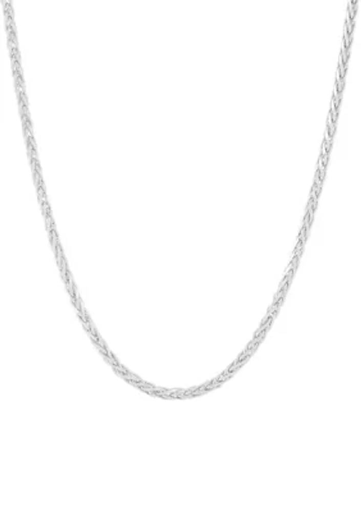 Solid Wheat Chain in Sterling Silver