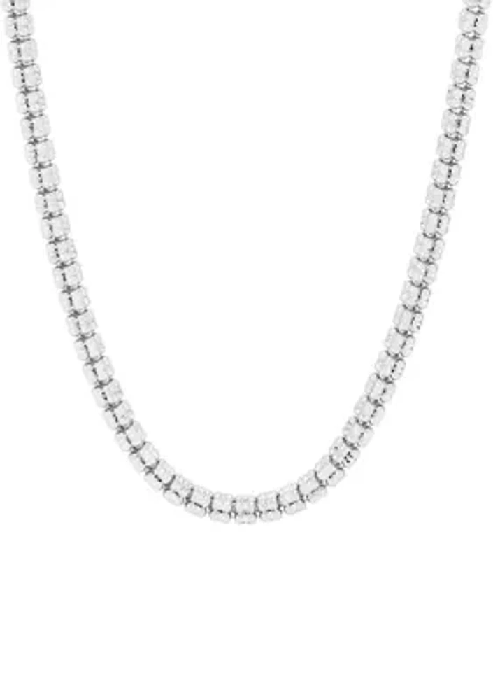 Double Decker Ice Chain in Sterling Silver