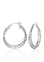 Double Twist Hoop Earrings in Sterling Silver