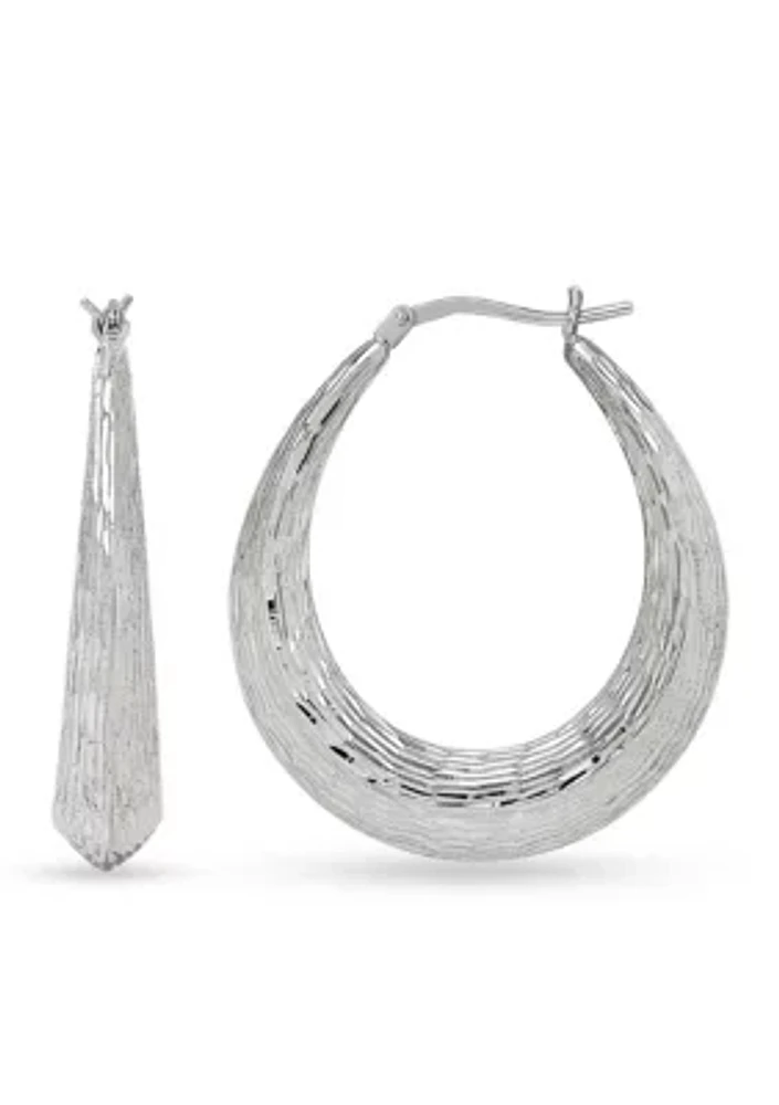 Sterling Silver Oval Hoop Earrings