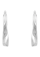 Electroform Twist Oval Large Hoop Earrings in Sterling Silver