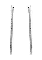 Polished Sterling Silver Diamond Cut Tube Hoop Earrings