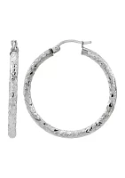 Tube Hoop Earrings in Sterling Silver