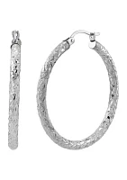 Tube Hoop Earrings in Sterling Silver