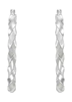 Twist Tube Hoop Earrings in Sterling Silver