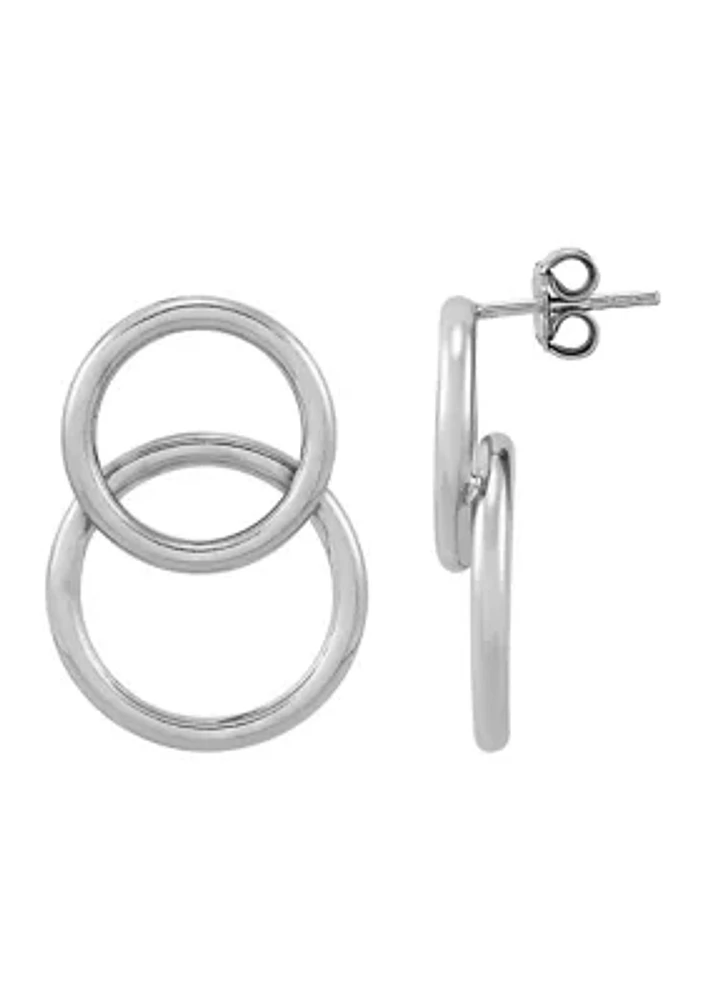 Double Tube Hoop Earrings in Sterling Silver