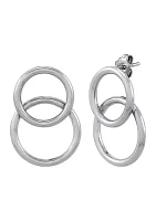 Double Tube Hoop Earrings in Sterling Silver