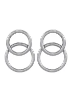 Double Tube Hoop Earrings in Sterling Silver