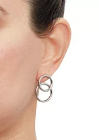 Double Tube Hoop Earrings in Sterling Silver