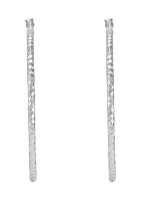 40 Millimeter Round Tube Hoop Earrings in Sterling Silver