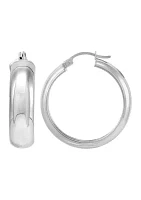 8 Millimeter x 30 Millimeter Flex Hoop Earrings in Sterling Silver