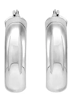 8 Millimeter x 30 Millimeter Flex Hoop Earrings in Sterling Silver