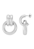 Fancy Doorknocker Design Earrings in Sterling Silver