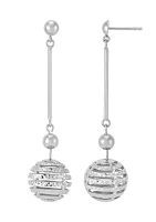 Disco Beads Drop Earrings in Sterling Silver