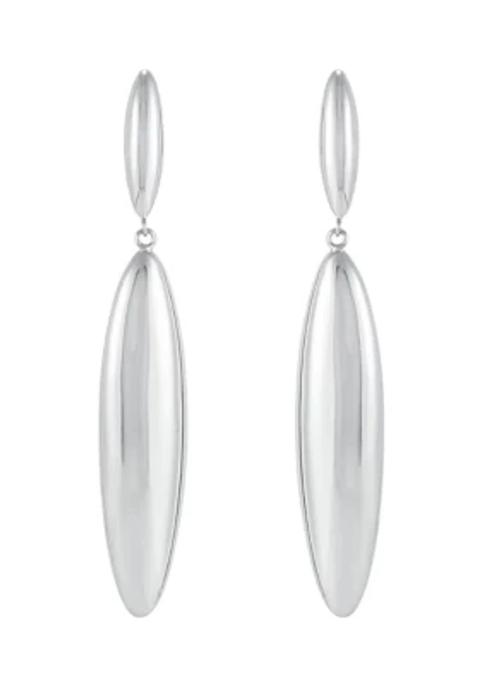 Graduated Teardrop Links Earrings in Sterling Silver