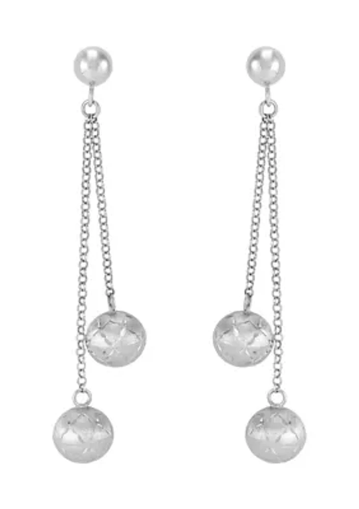 Beadeds Lariat Drop Earrings in Sterling Silver