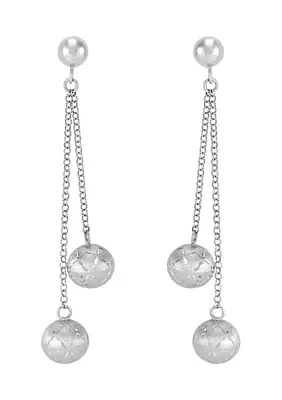 Beadeds Lariat Drop Earrings in Sterling Silver