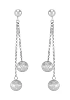 Beadeds Lariat Drop Earrings in Sterling Silver