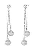 Beadeds Lariat Drop Earrings in Sterling Silver