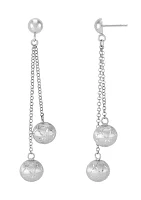 Beadeds Lariat Drop Earrings in Sterling Silver