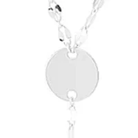 Graduated Disc Double Layer Lariat Necklace in Sterling Silver