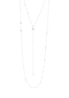 Graduated Disc Double Layer Lariat Necklace in Sterling Silver