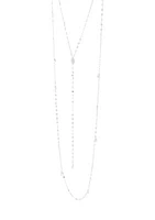 Graduated Disc Double Layer Lariat Necklace in Sterling Silver