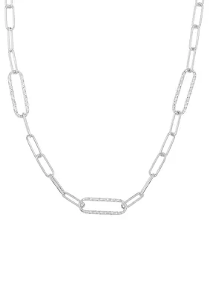 Paperclip Chain Necklace in Sterling Silver