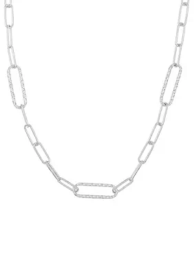 Paperclip Chain Necklace in Sterling Silver