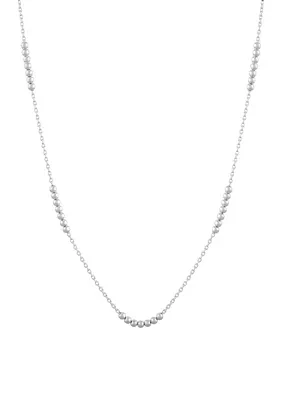 Solid Beads Station Necklace in Sterling Silver