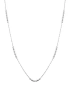 Solid Beads Station Necklace in Sterling Silver