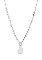 Beaded Heart Necklace in Sterling Silver