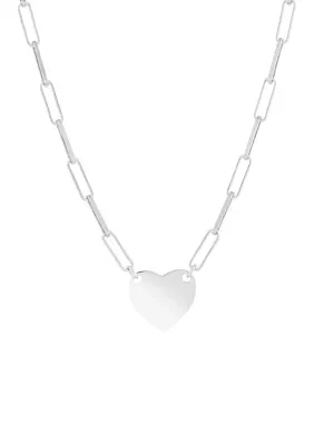 Paperclip Heart Necklace in Sterling Silver