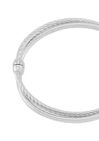 3 Millimeter Double Band Hinge Bangle in Sterling Silver