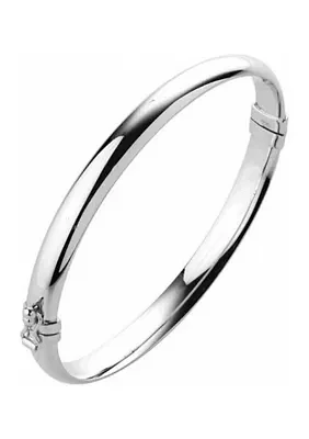 7 Millimeter Tube Honge Bangle Bracelet in Sterling Silver