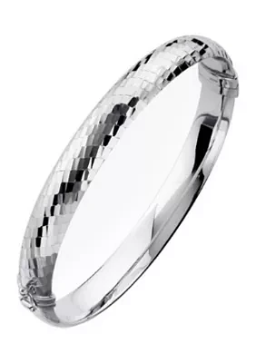 10 Millimeter Tube Hong Bangle Bracelet in Sterling Silver