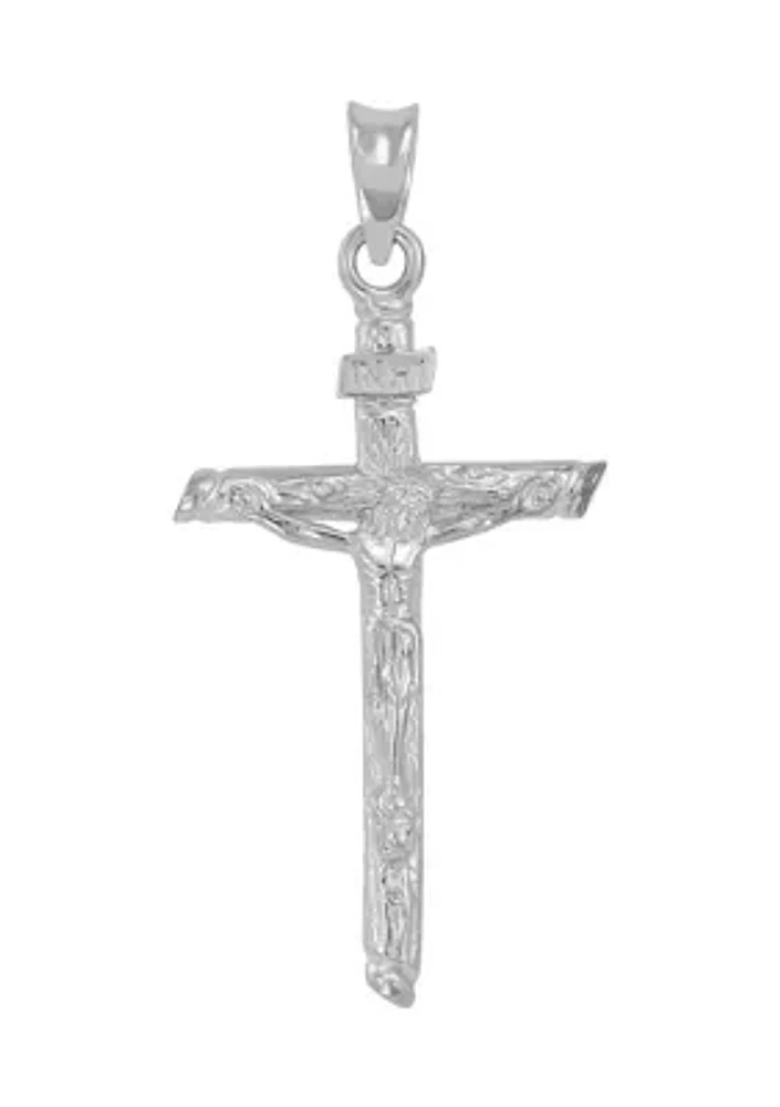 Gents Crucifix Pendant in Sterling Silver