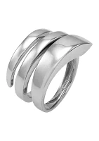 Sterling Silver Triple Bypass with Rhodium Ring 